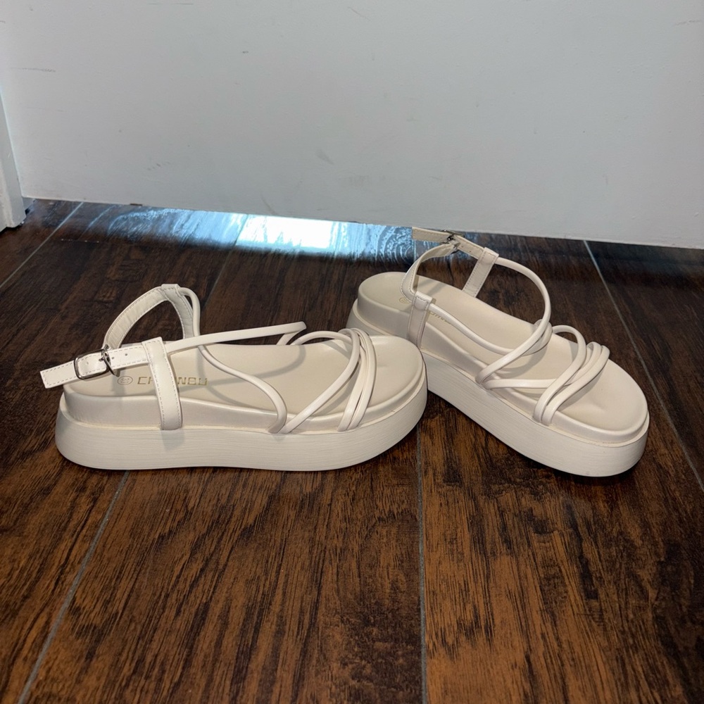 Women's Beige Platform Sandals